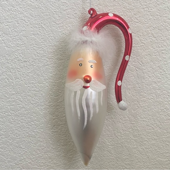 Vintage 11” Large Handblown Fur Hat Santa Christmas Holiday Ornament - Picture 11 of 16
